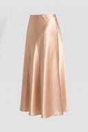 The Fashion Project - Satin Midi Skirt Elasticated Waist - Peach