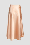 The Fashion Project - Satin Midi Skirt Elasticated Waist - Peach