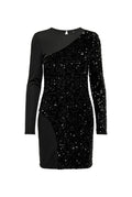 ONLY - Sequin Mini Dress Long Sleeve - Black