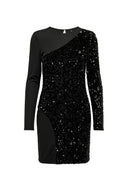 ONLY - Sequin Mini Dress Long Sleeve - Black