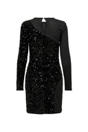 ONLY - Sequin Mini Dress Long Sleeve - Black