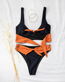 Σετ bandeau bikini με διχρωμία - Μαύρο - thefashionproject.gr - The Fashion Project