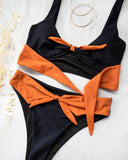 Σετ bandeau bikini με διχρωμία - Μαύρο - thefashionproject.gr - The Fashion Project