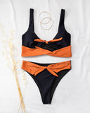Σετ bandeau bikini με διχρωμία - Μαύρο - thefashionproject.gr - The Fashion Project