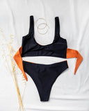 Σετ bandeau bikini με διχρωμία - Μαύρο - thefashionproject.gr - The Fashion Project
