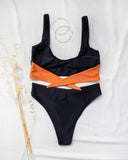 Σετ bandeau bikini με διχρωμία - Μαύρο - thefashionproject.gr - The Fashion Project