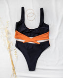 Σετ bandeau bikini με διχρωμία - Μαύρο - thefashionproject.gr - The Fashion Project