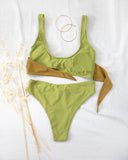 Σετ bandeau bikini με διχρωμία - Πράσινο - thefashionproject.gr - The Fashion Project