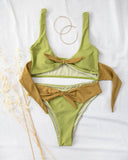 Σετ bandeau bikini με διχρωμία - Πράσινο - thefashionproject.gr - The Fashion Project