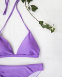 Σετ basic bikini με τρίγωνο top - Μωβ - thefashionproject.gr - The Fashion Project