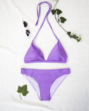 Σετ basic bikini με τρίγωνο top - Μωβ - thefashionproject.gr - The Fashion Project