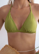 Σετ basic bikini με τρίγωνο top - Χακί - thefashionproject.gr - The Fashion Project