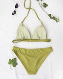 Σετ basic bikini με τρίγωνο top - Χακί - thefashionproject.gr - The Fashion Project