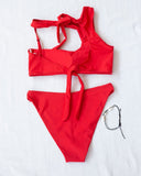 Σετ bikini με cut out σχέδιο στο μπούστο - Κόκκινο - thefashionproject.gr - The Fashion Project