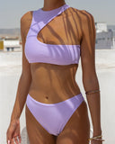 Σετ bikini με cut out σχέδιο στο μπούστο - Λιλά - thefashionproject.gr - The Fashion Project