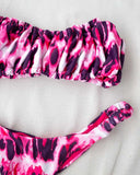 Σετ bikini με σούρες στο τοπ - Φούξια - thefashionproject.gr - The Fashion Project