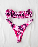 Σετ bikini με σούρες στο τοπ - Φούξια - thefashionproject.gr - The Fashion Project