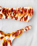 Σετ bikini με σούρες στο τοπ - Κίτρινο - thefashionproject.gr - The Fashion Project