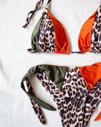 Σετ brazilian bikini με animal print - Κεραμιδί - thefashionproject.gr - The Fashion Project