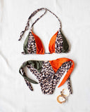 Σετ brazilian bikini με animal print - Κεραμιδί - thefashionproject.gr - The Fashion Project
