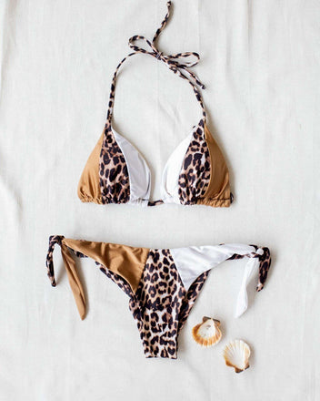 Σετ brazilian bikini με animal print - Λευκό - thefashionproject.gr - The Fashion Project