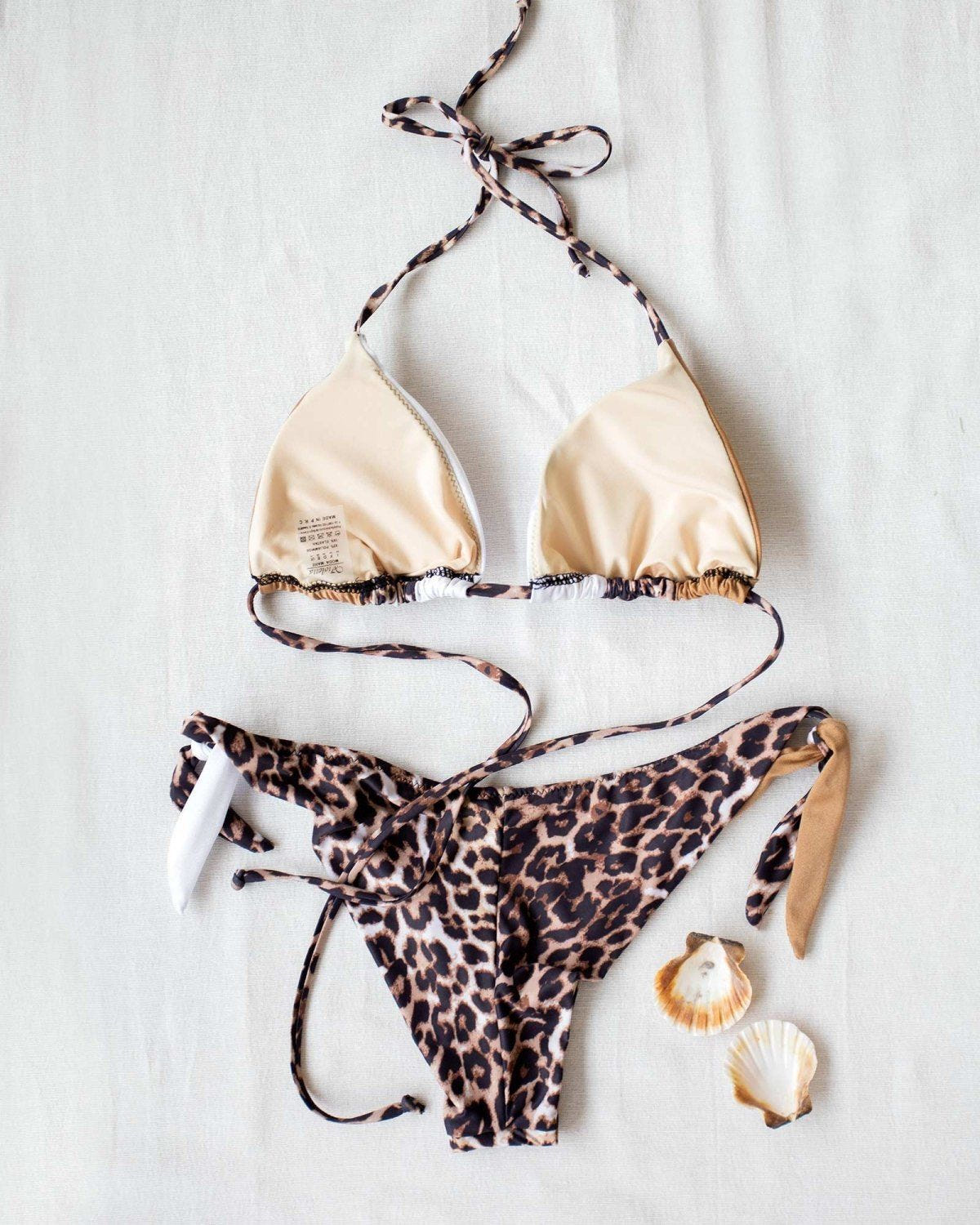 Σετ brazilian bikini με animal print - Λευκό - thefashionproject.gr - The Fashion Project
