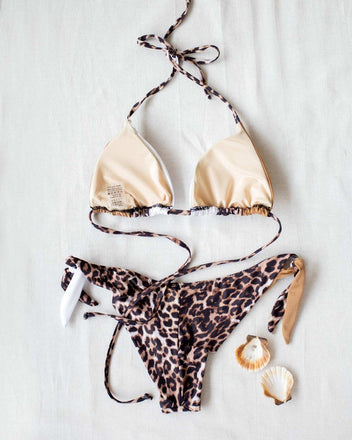Σετ brazilian bikini με animal print - Λευκό - thefashionproject.gr - The Fashion Project