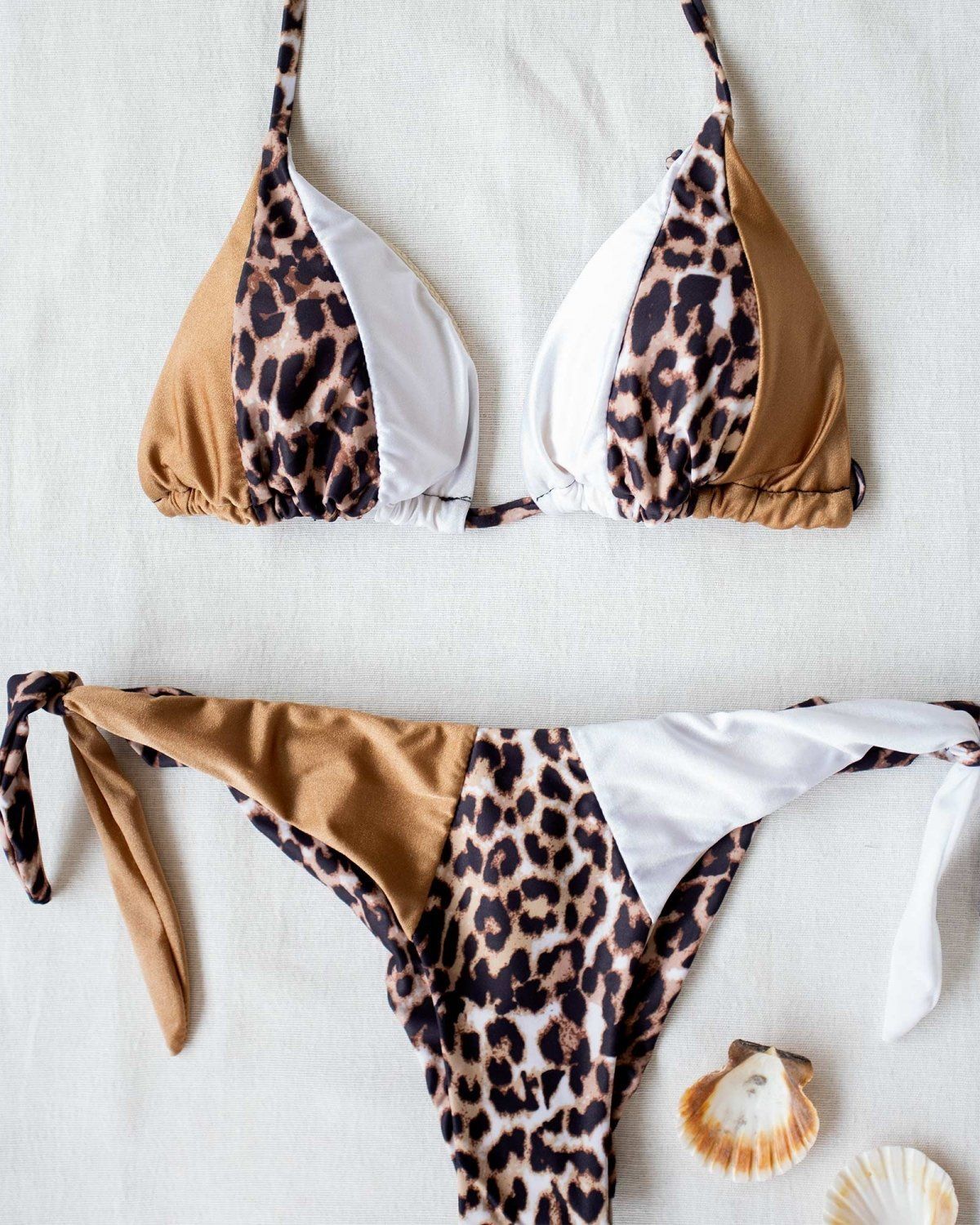 Σετ brazilian bikini με animal print - Λευκό - thefashionproject.gr - The Fashion Project