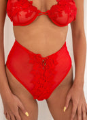 Σετ εσώρουχα corset με κορδόνια - Κόκκινο - thefashionproject.gr - The Fashion Project