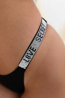 Σετ εσώρουχα με στρας - Μαύρο - thefashionproject.gr - The Fashion Project