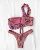 Σετ glitter bikini με βολάν - Μωβ - thefashionproject.gr - The Fashion Project
