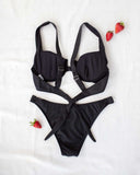 Σετ lurex bikini με κρίκους - Μαύρο - thefashionproject.gr - The Fashion Project
