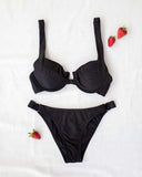 Σετ lurex bikini με κρίκους - Μαύρο - thefashionproject.gr - The Fashion Project