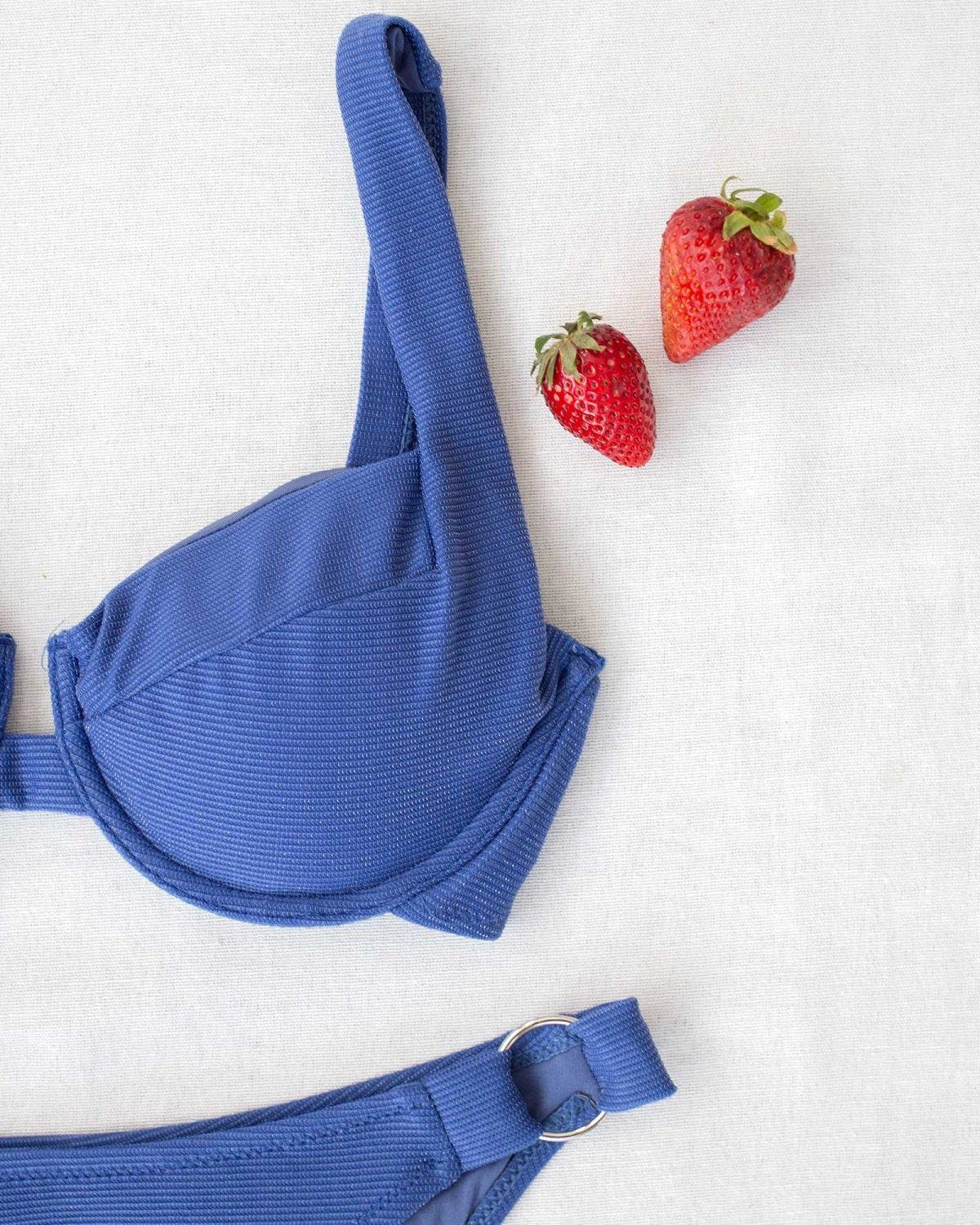 Σετ lurex bikini με κρίκους - Μπλε - thefashionproject.gr - The Fashion Project
