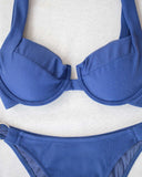 Σετ lurex bikini με κρίκους - Μπλε - thefashionproject.gr - The Fashion Project