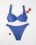 Σετ lurex bikini με κρίκους - Μπλε - thefashionproject.gr - The Fashion Project