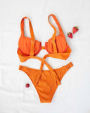 Σετ lurex bikini με κρίκους - Πορτοκαλί - thefashionproject.gr - The Fashion Project