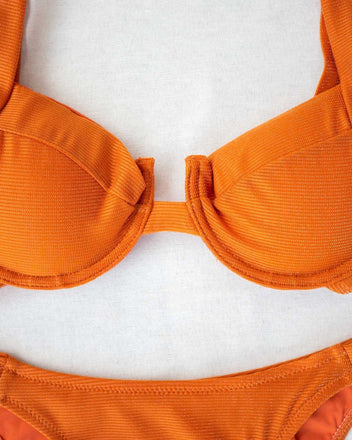 Σετ lurex bikini με κρίκους - Πορτοκαλί - thefashionproject.gr - The Fashion Project