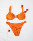 Σετ lurex bikini με κρίκους - Πορτοκαλί - thefashionproject.gr - The Fashion Project