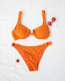 Σετ lurex bikini με κρίκους - Πορτοκαλί - thefashionproject.gr - The Fashion Project