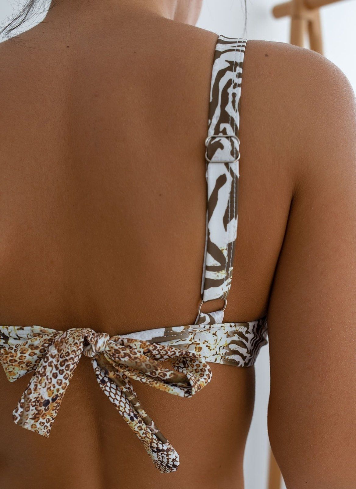 Σετ μπικίνι corset με animnal print - Χακί - thefashionproject.gr - The Fashion Project