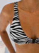 Σετ μπικίνι με pattern ζέβρα - Λευκό/Μαύρο - thefashionproject.gr - The Fashion Project