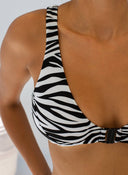 Σετ μπικίνι με pattern ζέβρα - Λευκό/Μαύρο - thefashionproject.gr - The Fashion Project