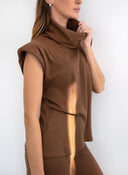 Σετ παντελόνι cargo με αμάνικο ζιβάγκο - Καφέ - thefashionproject.gr - The Fashion Project