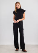 Σετ παντελόνι cargo με αμάνικο ζιβάγκο - Μαύρο - thefashionproject.gr - The Fashion Project