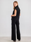 Σετ παντελόνι cargo με αμάνικο ζιβάγκο - Μαύρο - thefashionproject.gr - The Fashion Project