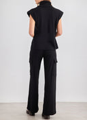 Σετ παντελόνι cargo με αμάνικο ζιβάγκο - Μαύρο - thefashionproject.gr - The Fashion Project