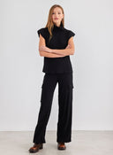 Σετ παντελόνι cargo με αμάνικο ζιβάγκο - Μαύρο - thefashionproject.gr - The Fashion Project
