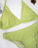 Σετ ψηλόμεσο ριπ bikini - Λαχανί - thefashionproject.gr - The Fashion Project