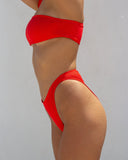 Σετ ριπ bikini με ένα μανίκι - Κόκκινο - thefashionproject.gr - The Fashion Project